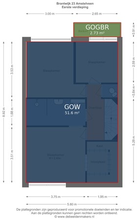 Floorplan - Brantwijk 23, 1181 MS Amstelveen